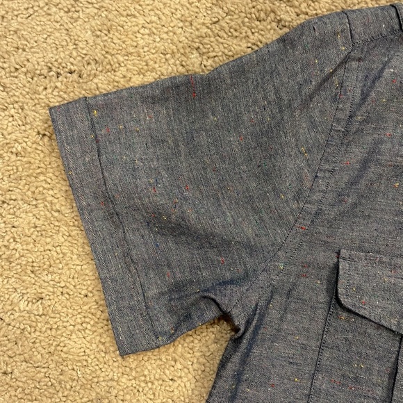 Jack spade size medium blue with color specks short sleeve button up - Picture 3 of 6